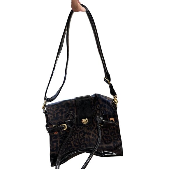 Betsey Johnson Black Leopard Print Handbag With Gold Hardware SKU 6898 - Picture 12 of 12